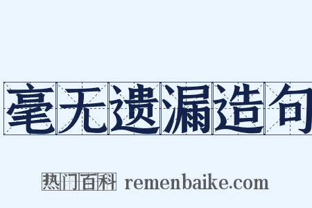 毫无遗漏造句是什么意思的图片